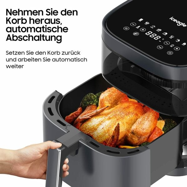 Iceagle Heißluftfritteuse AirFryer KDF-615A 6.7L Heißluftfritteuse ...