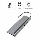 Bild 4 von Hama Dockingstation USB C mit 10 Ports für Laptop und PC USB-Adapter USB Typ C zu DisplayPort, HDMI, RJ-45 (Ethernet), USB 2.0, USB 3.1 Gen 1, USB-C, 25 cm