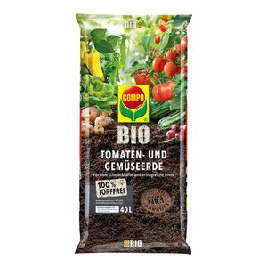 Compo Bio Tomaten- und Gemüseerde torffrei 2.040 l (51 x 40 l) 1 Palette