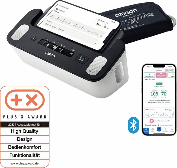 Bild 2 von Omron Blutdruckmessgerät Complete smartes Blutdruck- & EKG-Messgerät, JETZT mit 1 Jahr OMRON connect Premium Abonnement GRATIS
