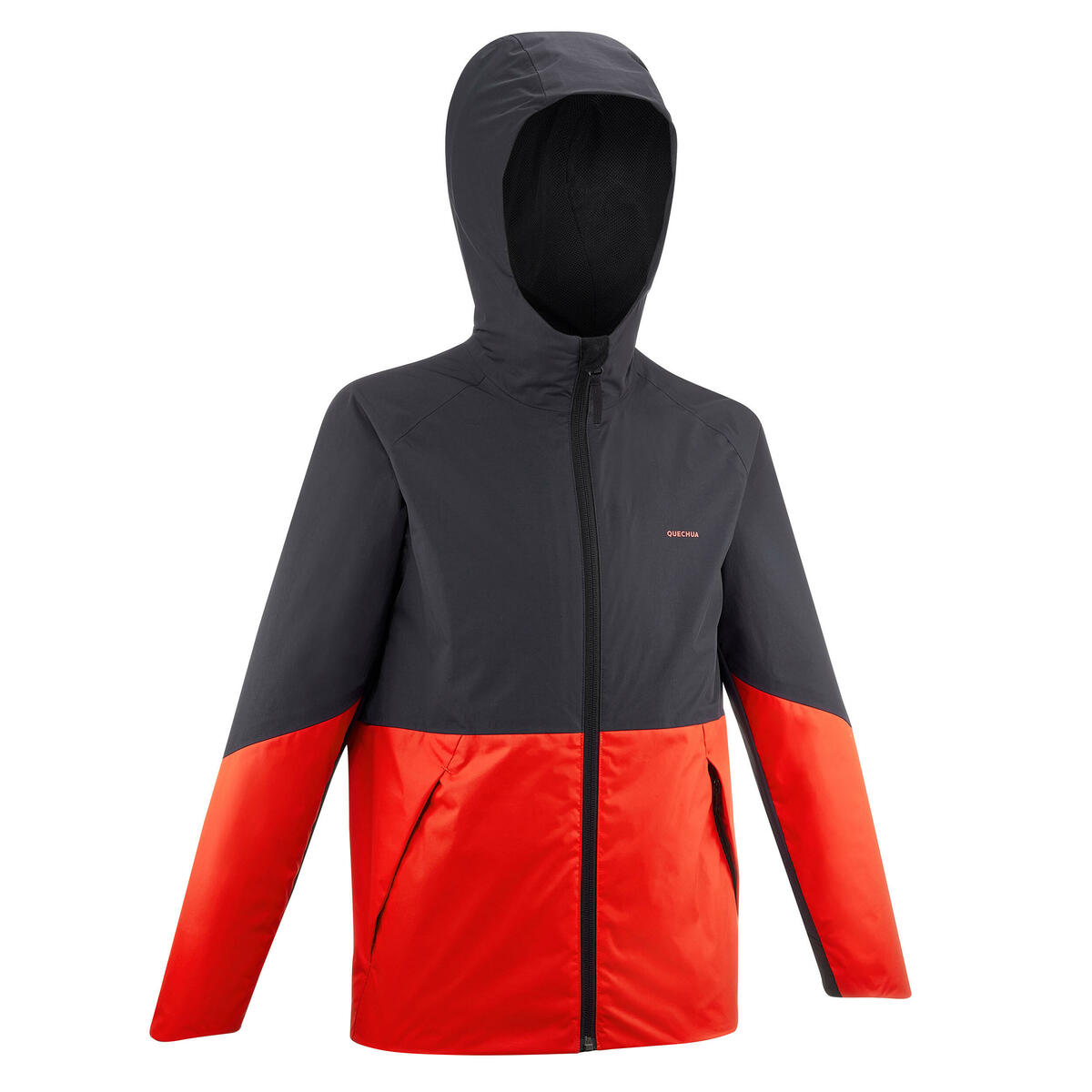 Bild 1 von Wanderjacke Kinder Jungen Gr. 122–170 wasserdicht - MH500 grau/rot