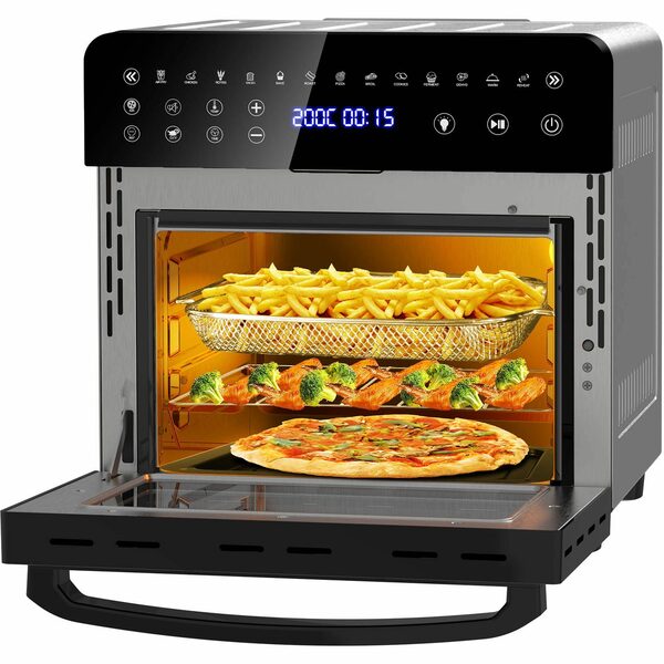 Bild 1 von iceagle Heißluftfritteuse AFO-1502D 15L Airfryer, Ölfreie Fritteuse Heißluftbackofen, 1800,00 W, mit Sichtfenster LED-Touchscreen