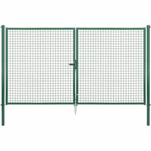 Doppeltor für Maschendraht- und Alberts Fix-Clip Pro-Zaun Grün 175 cm x 300 cm