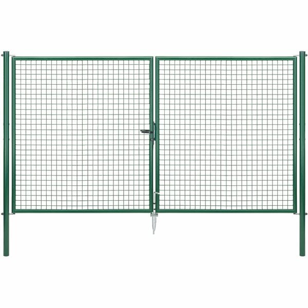 Bild 1 von Doppeltor für Maschendraht- und Alberts Fix-Clip Pro-Zaun Grün 175 cm x 300 cm