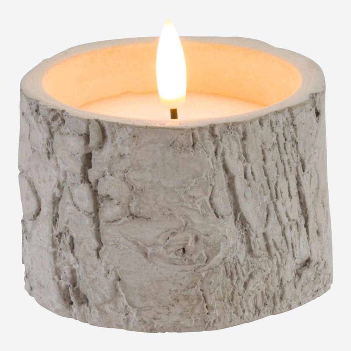 Bild 1 von LED-Echtwachskerze mit Baumrinden-Optik, Ø ca. 9cm