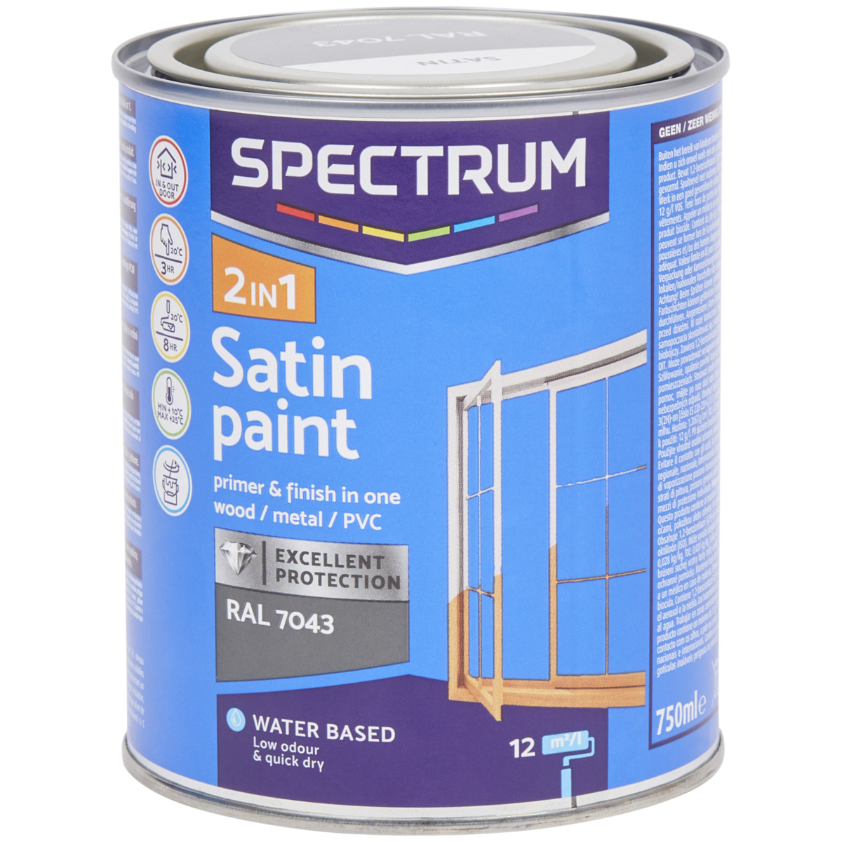 Bild 1 von Spectrum 2-in-1 Seidenglanzfarbe RAL 7043