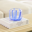 Bild 1 von Windlicht Glas Streifen Blau Breit