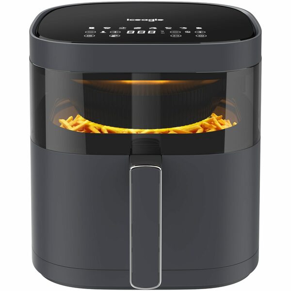 Bild 1 von iceagle Heißluftfritteuse AirFryer KDF-615A 6.7L Heißluftfritteuse Luftfritteuse, 1700,00 W, Sichtbares Sichtfenster, 8 Voreingestellte Funktionen, Digitalem LED-Touchscreen, Einstellbare Temp