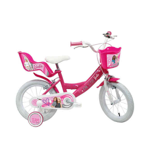 Bild 1 von 12-Zoll-Barbie-Fahrrad mit Luftreifen, Puppensitz und Korb