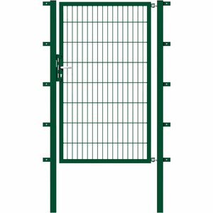 Metallzaun Einzeltor für Doppelstabmatte Grün 180 cm x 100 cm