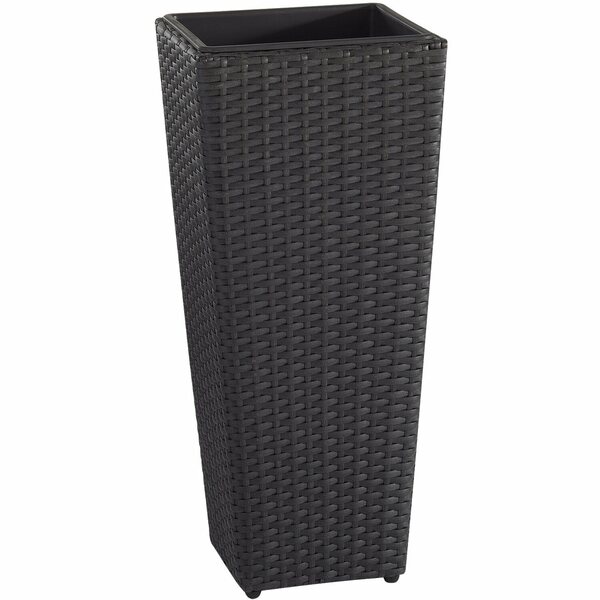 Gartenfreude Pflanzkübel Polyrattan konisch 28 cm x 28 cm Anthrazit von