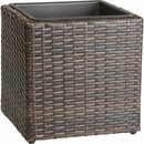Bild 1 von Gartenfreude Pflanzkübel Polyrattan 28 cm x 28 cm x 28 cm Bicolour Braun