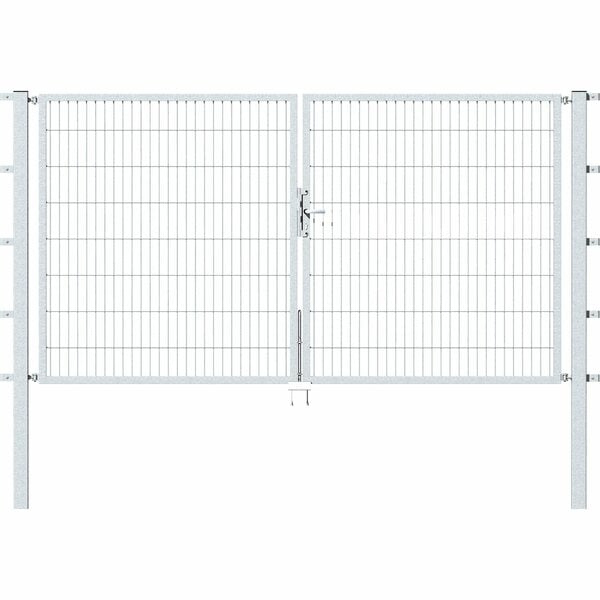 Bild 1 von Metallzaun Doppeltor für Doppelstabmatte Feuerverzinkt 200 cm x 300 cm