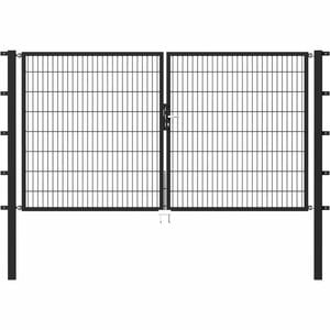 Metallzaun Doppeltor für Doppelstabmatte Anthrazit 200 cm x 300 cm