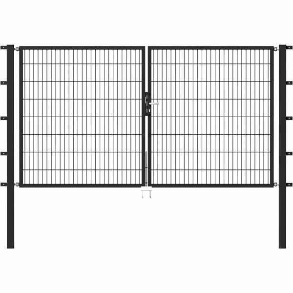 Bild 1 von Metallzaun Doppeltor für Doppelstabmatte Anthrazit 200 cm x 300 cm