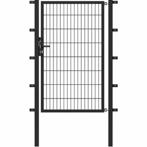 Metallzaun Einzeltor für Doppelstabmatte Anthrazit 180 cm x 100 cm