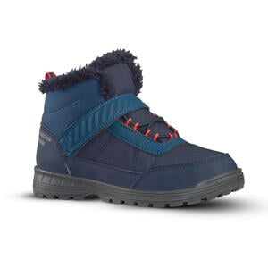 Winterschuhe Kinder Klettverschluss Gr. 24–34 warm wasserdicht Winterwandern - SH100 dunkelblau