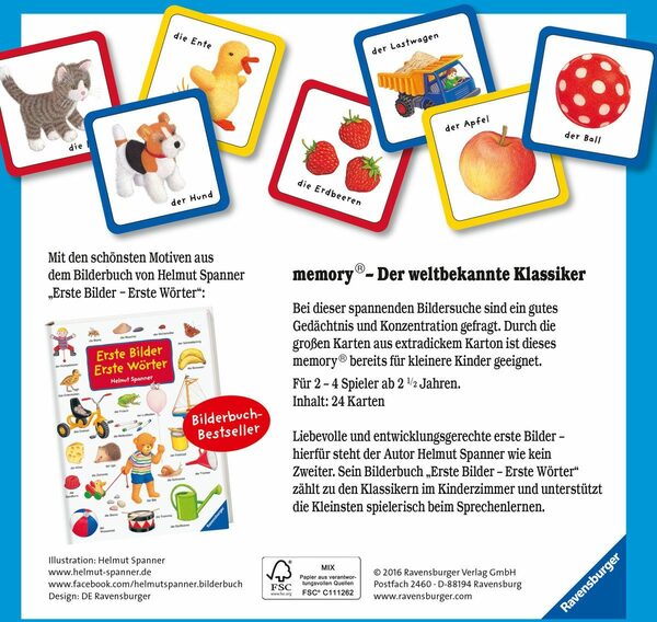 Bild 3 von Ravensburger Spiel, Kinderspiel Erste Bilder Erste Wörter memory®, FSC® - schützt Wald - weltweit; Made in Europe