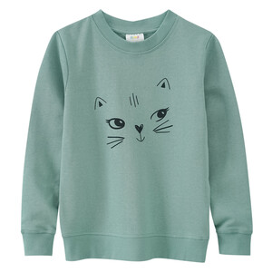 Mädchen Sweatshirt mit Katzen-Print