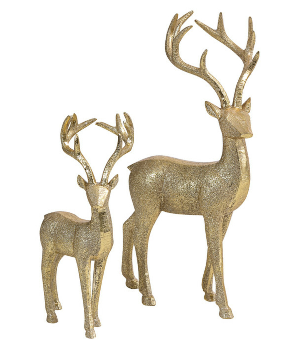 Bild 1 von Dehner Polyresin-Hirsch-Set, gold, 2-teilig