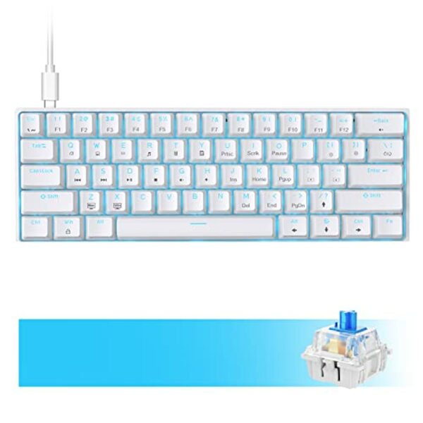 Bild 1 von Dierya DK61se 60% Mechanische Gaming Tastatur Typ C verkabelt 61 Tasten ABS Tastenkappe mit RGB-Hintergrundbeleuchtung,Anti-Ghosting-Tasten für Computer/PC/Lapto/MAC