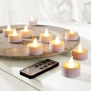 AMARE LED Kerzen Teelichter warmweiß mit Timer 24 Stück, weiß