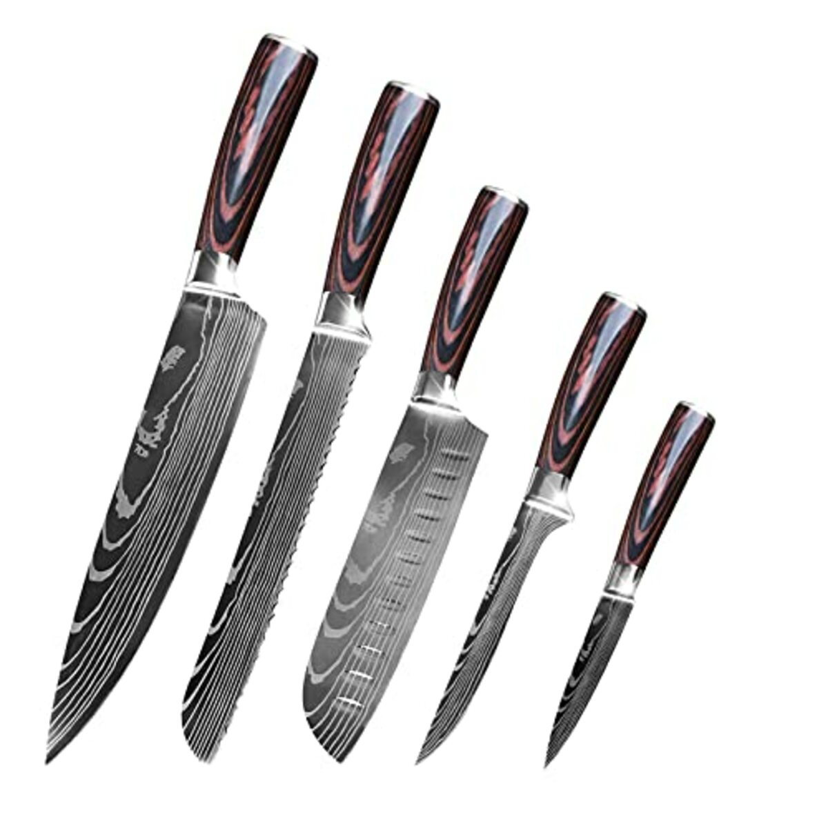 Bild 1 von Gustrug Küchenmesser Set Messerset aus Hochwertigem Edelstahl, Ultra Scharfes Messer set mit Ergonomischer Griff, Geschenkbox, sehr geeignet für Haus und Restaurant Kochen