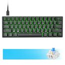 Bild 1 von Dierya DK61se 60% Mechanische Gaming Tastatur Typ C verkabelt 61 Tasten ABS Tastenkappe mit RGB-Hintergrundbeleuchtung,Anti-Ghosting-Tasten für Computer/PC/Lapto/MAC