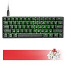 Bild 1 von Dierya DK61se 60% Mechanische Gaming Tastatur Typ C verkabelt 61 Tasten ABS Tastenkappe mit RGB-Hintergrundbeleuchtung,Anti-Ghosting-Tasten für Computer/PC/Lapto/MAC