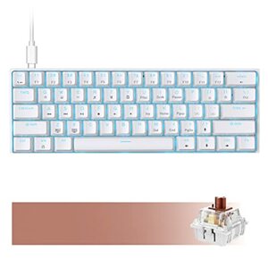 Dierya DK61se 60% Mechanische Gaming Tastatur Typ C verkabelt 61 Tasten ABS Tastenkappe mit RGB-Hintergrundbeleuchtung,Anti-Ghosting-Tasten für Computer/PC/Lapto/MAC