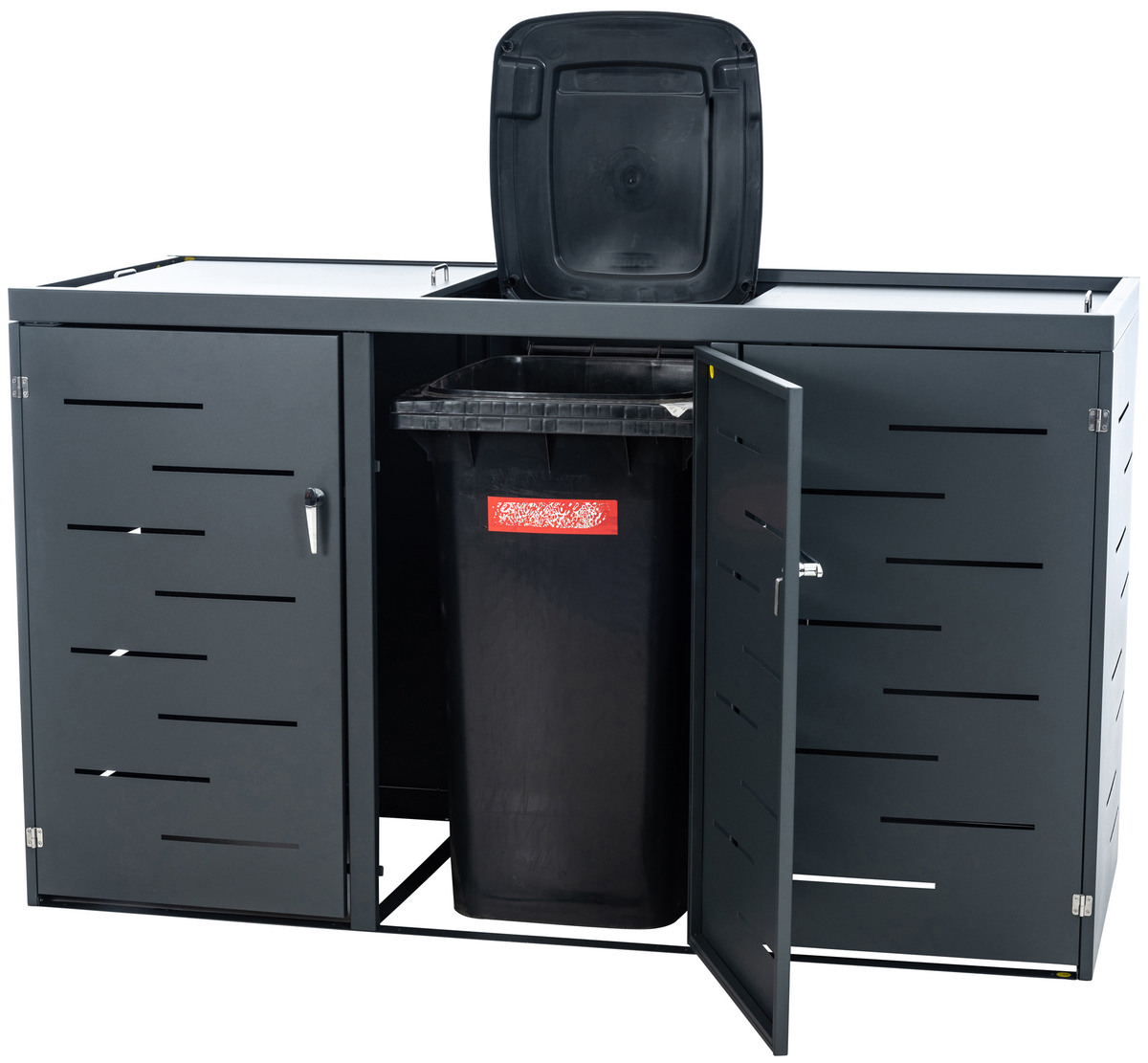 Bild 2 von HC Garten & Freizeit 3er Mülltonnenverkleidung Mülltonnenbox, Anthrazit