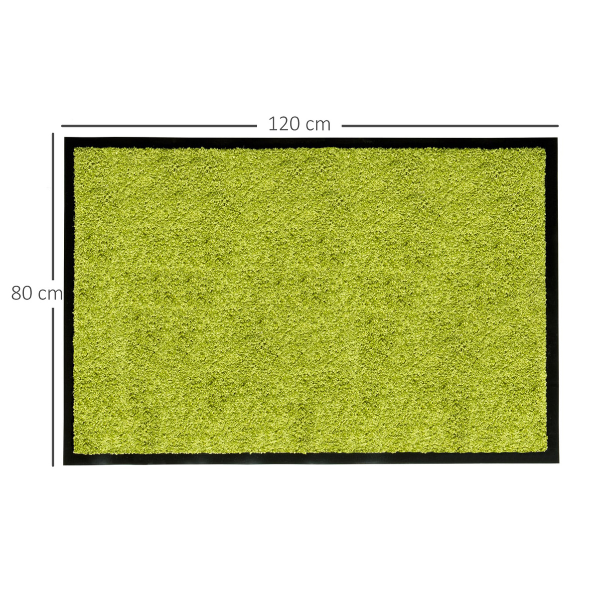 Bild 3 von HOMCOM Fußmatte waschbar Gummiumrandung Grün 120 x 80 x 0,5 cm