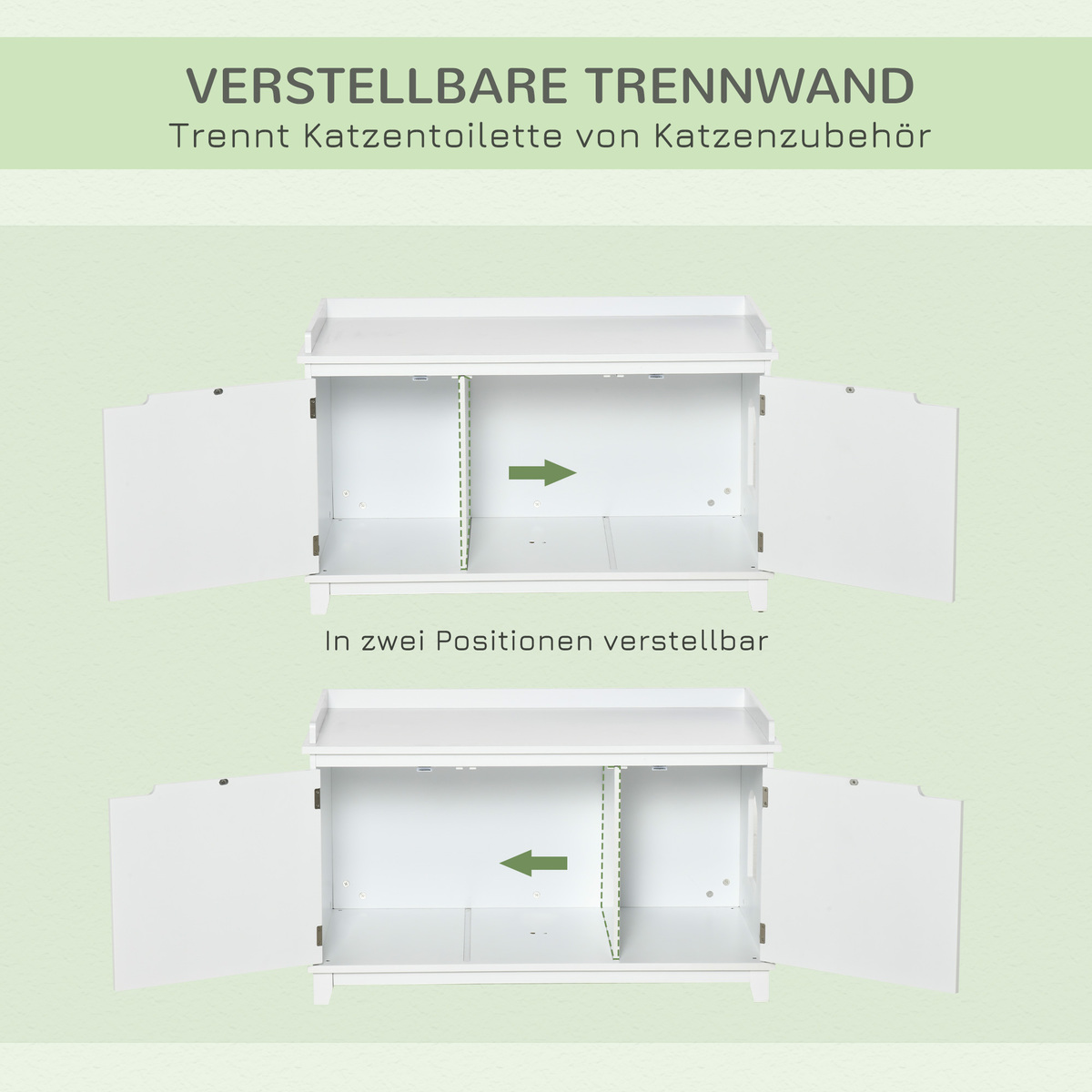Bild 4 von PawHut Katzenschrank für Katzentoilette Katzenklo Katzenhaus Katzenkommode Katzenhöhle mit Trennwand