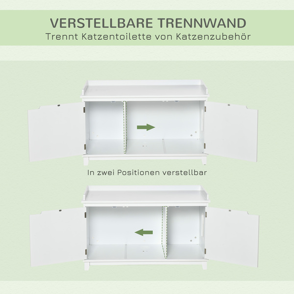 Bild 4 von PawHut Katzenschrank für Katzentoilette Katzenklo Katzenhaus Katzenkommode Katzenhöhle mit Trennwand