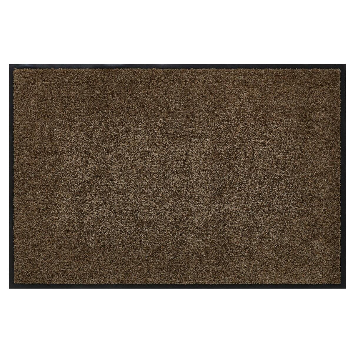 Bild 1 von HOMCOM Fußmatte waschbar Gummiumrandung rutschfest Braun 120 x 90 x 0,7 cm