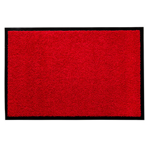 HOMCOM Fußmatte waschbar Gummiumrandung Rot 150 x 90 x 0,5 cm