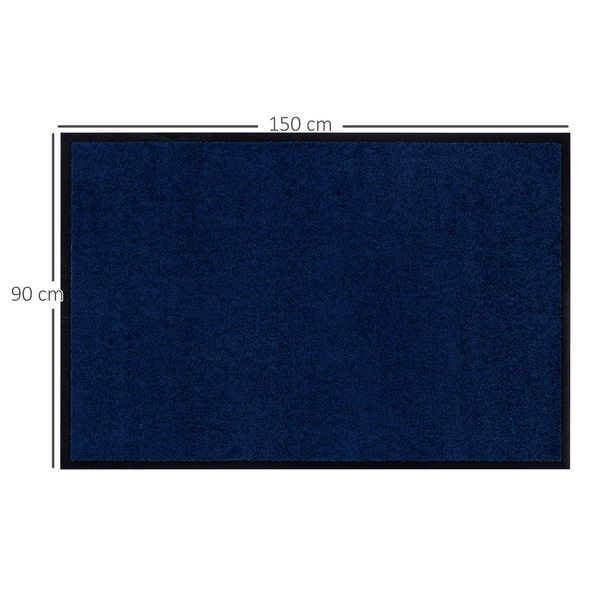 Bild 3 von HOMCOM Fußmatte waschbar Gummiumrandung Dunkelblau 150 x 90 x 0,5 cm