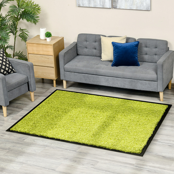 Bild 2 von HOMCOM Fußmatte waschbar Gummiumrandung Grün 180 x 120 x 0,5 cm