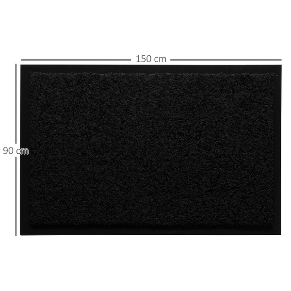 Bild 3 von HOMCOM Fußmatte waschbar Gummiumrandung Schwarz 150 x 90 x 0,5 cm