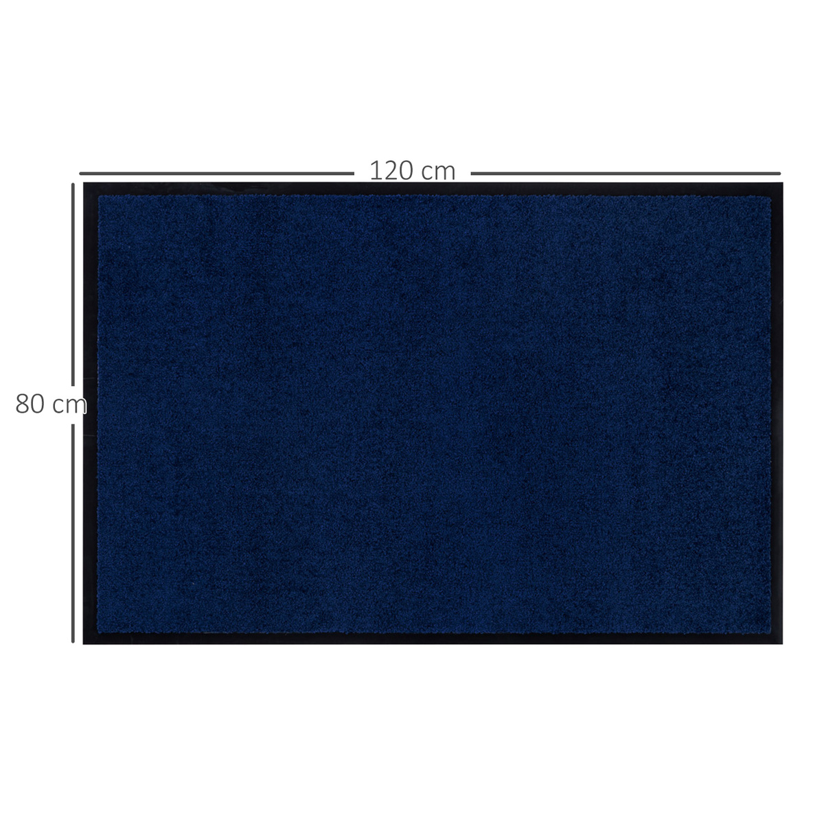 Bild 3 von HOMCOM Fußmatte waschbar Gummiumrandung Dunkelblau 120 x 80 x 0,5 cm