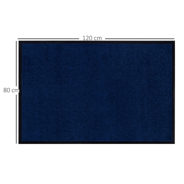 Bild 3 von HOMCOM Fußmatte waschbar Gummiumrandung Dunkelblau 120 x 80 x 0,5 cm