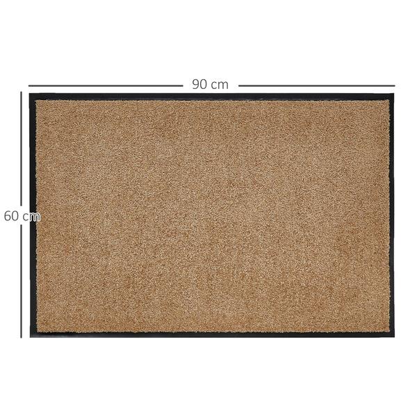 Bild 3 von HOMCOM Fußmatte waschbar Gummiumrandung rutschfest Beige 90 x 60 x 0,7 cm