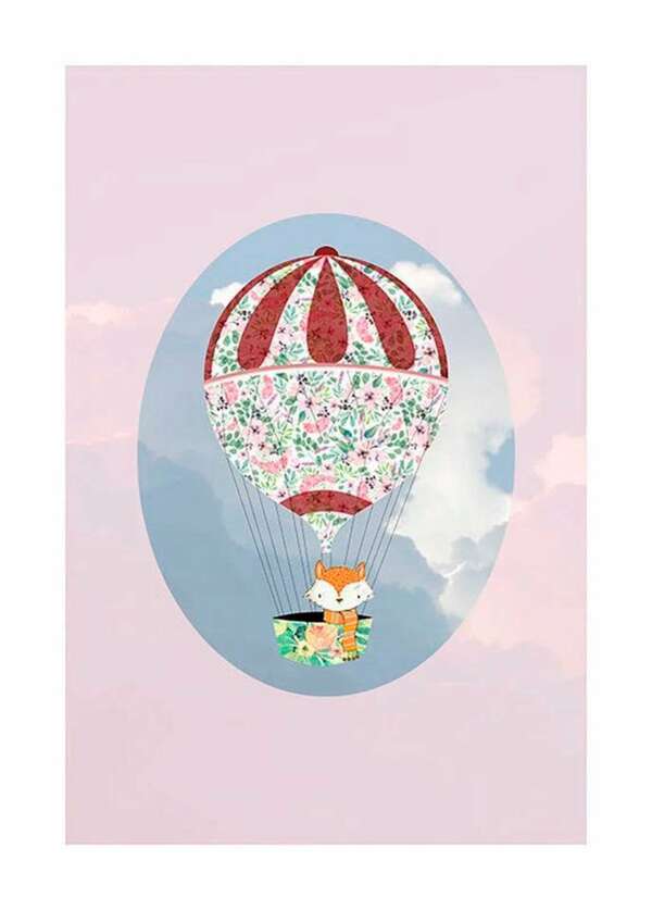Bild 1 von Komar Poster "Happy Balloon Rose", Figuren, Höhe: 50cm