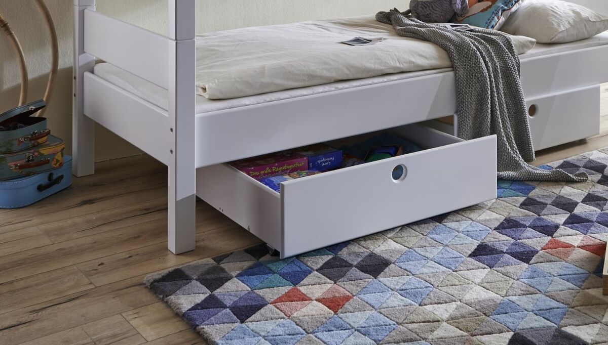 Bild 1 von Relita Schubladen Set zu Etagenbett Stefan Buche massiv weiß lackiert, Stabverleimt