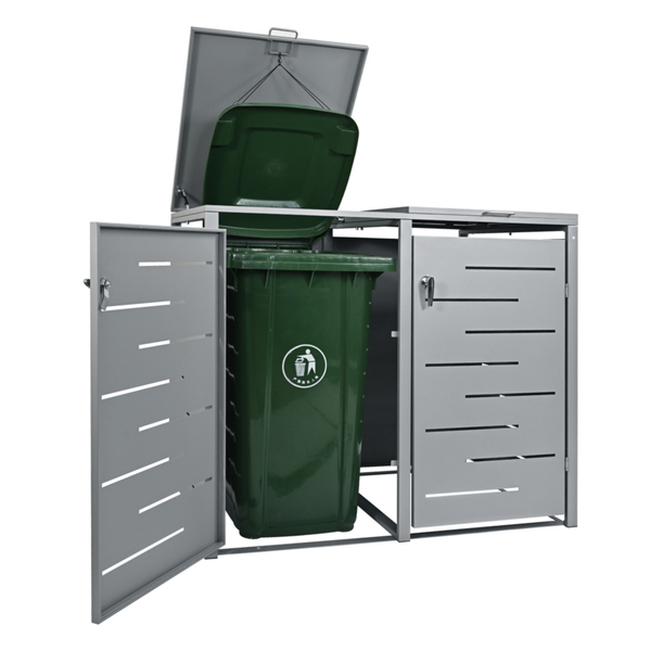 Bild 2 von HC Garten & Freizeit 2er Mülltonnenverkleidung Mülltonnenbox, Edelstahl