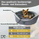 Bild 3 von DEAR DARLING DD-05GRXL Luxus Hundebett Katzenbett Anthrazit Gr.XL 90x70cm Korb Memoryschaum Matratze