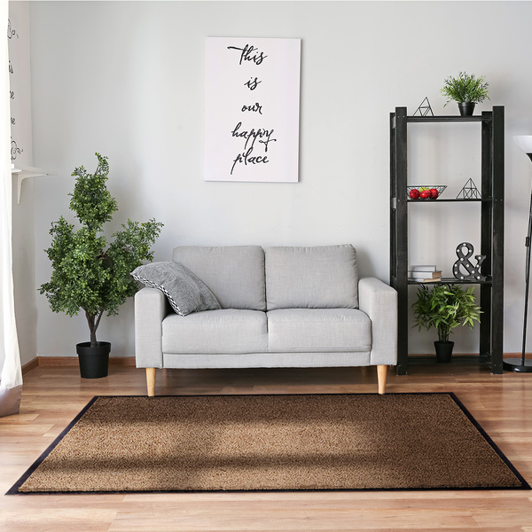 Bild 2 von HOMCOM Fußmatte waschbar Gummiumrandung Teak 180 x 120 x 0,5 cm