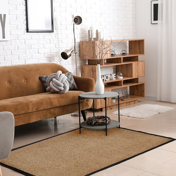 Bild 2 von HOMCOM Fußmatte waschbar Gummiumrandung rutschfest Beige 150 x 90 x 0,7 cm