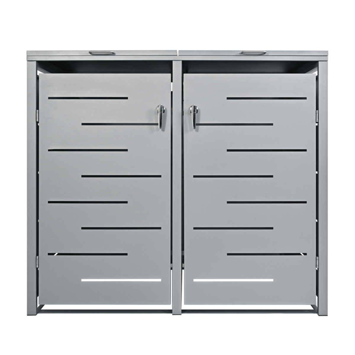 Bild 1 von HC Garten & Freizeit 2er Mülltonnenverkleidung Mülltonnenbox, Edelstahl