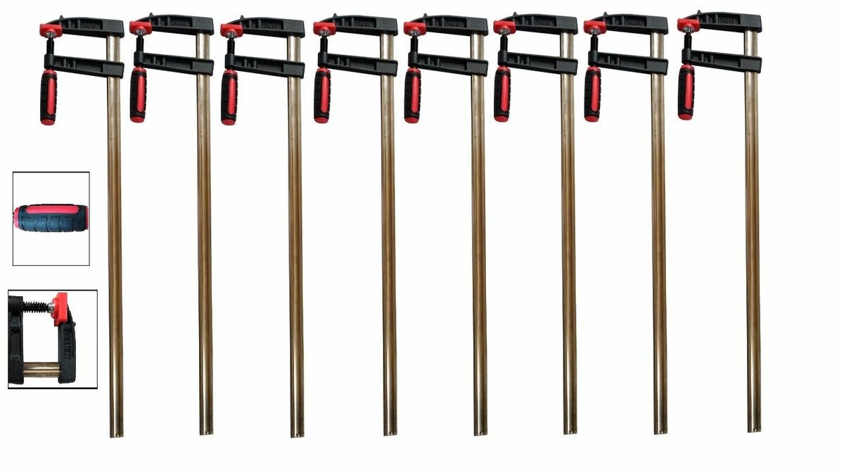 Bild 1 von Vago-Tools 8x Profi Schraubzwinge 150x50 mm Zwinge Leimzwinge Klemmzwinge Temperguß